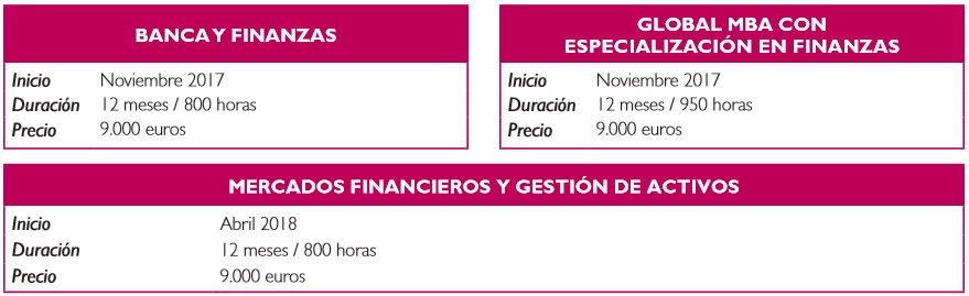 Masters online, oferta formativa